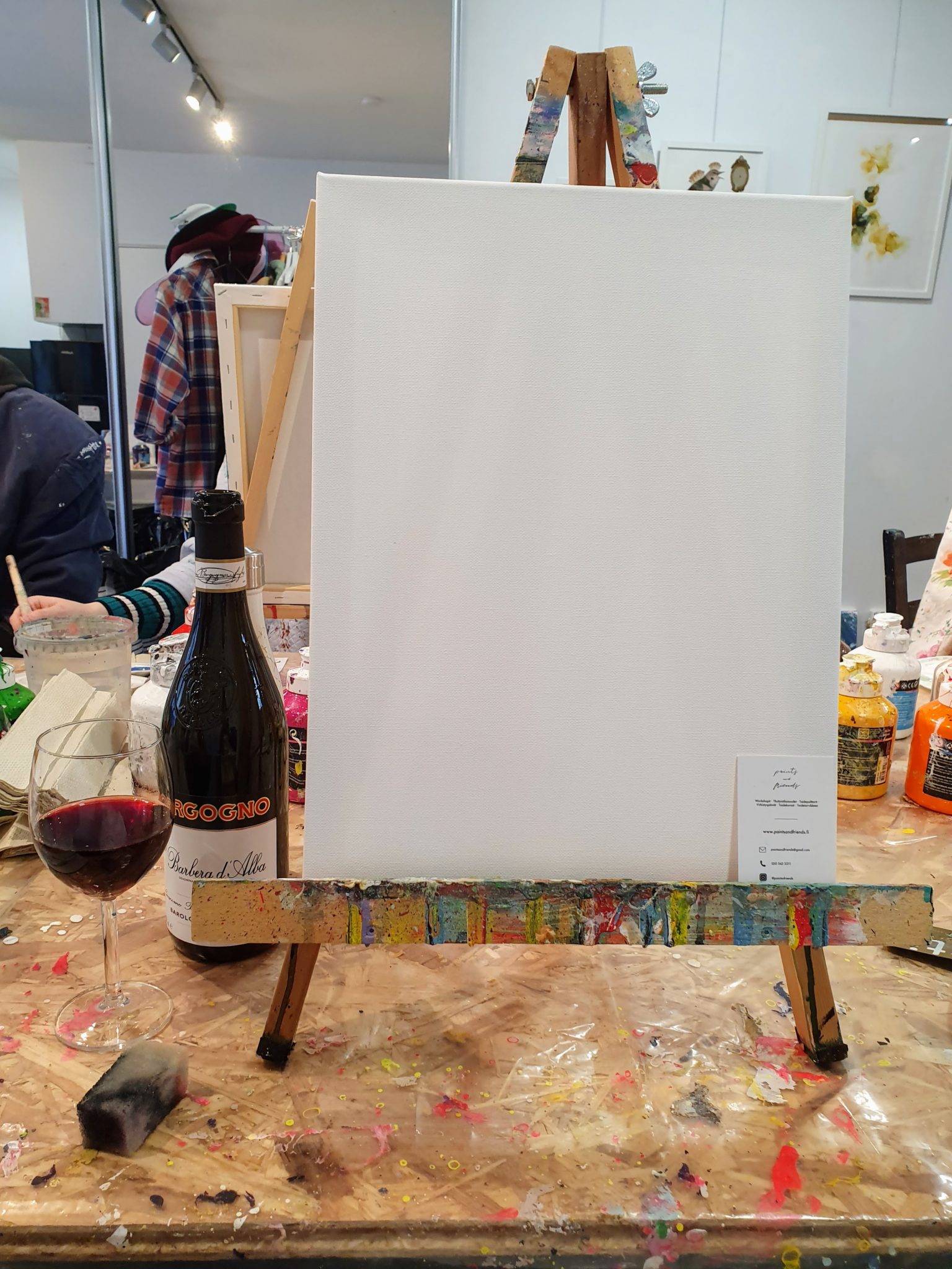 Paints and wine